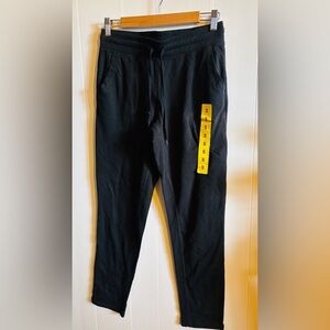 Champion Black Jogger Pants with Yellow Accent